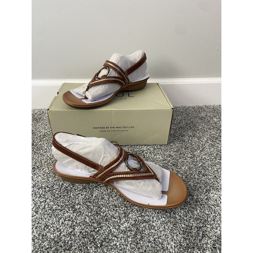 SOUL Naturalizer Sunny Thong Sandal Sling Back Toffee Tan NIB Size 11M Boho - Picture 2 of 5